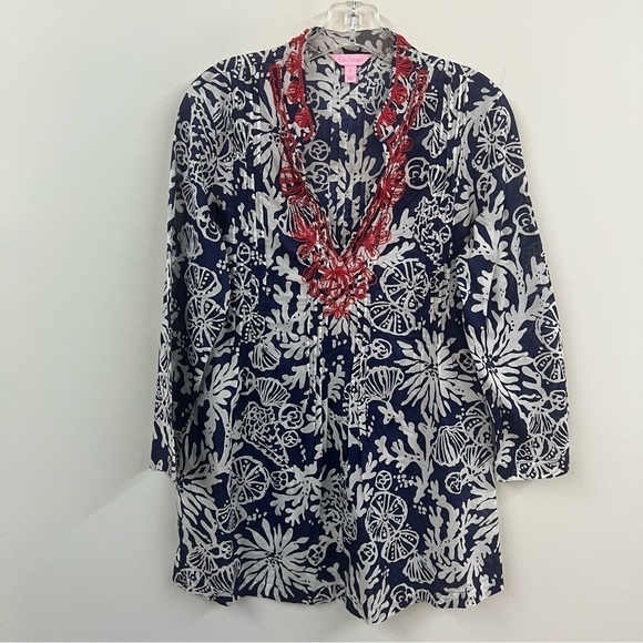 Lily Pulitzer Sarasota Beaded Tunic Top - Picture 2 of 12